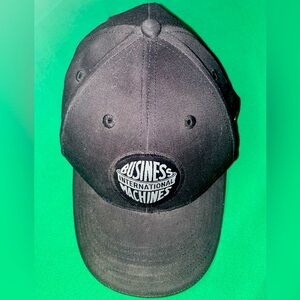 Vintage IBM Logo Strapback Hat Black Adjustable Cap